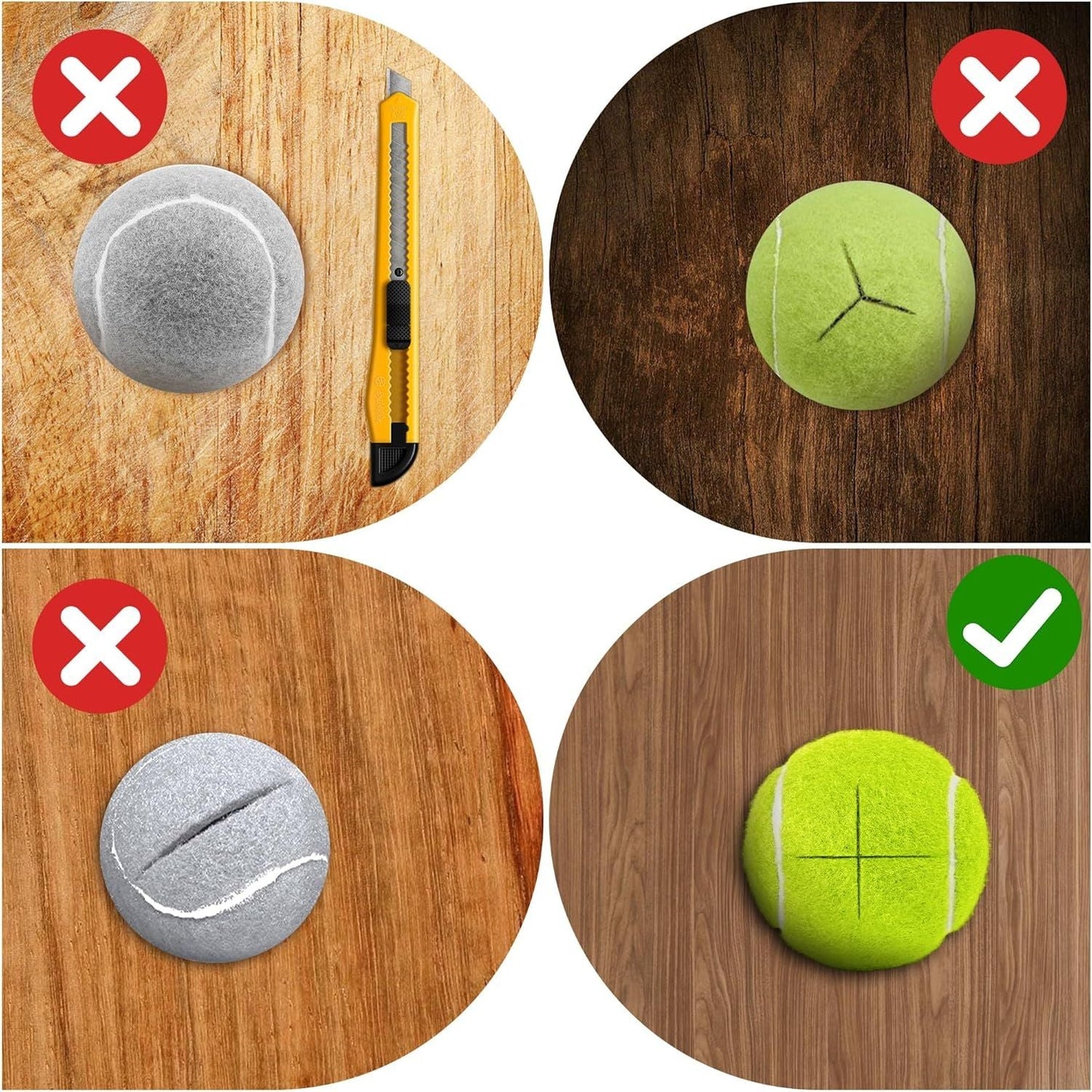 Heavy Duty Precut Tennis Balls for Walkers 4-Pack - Universal Glide Balls