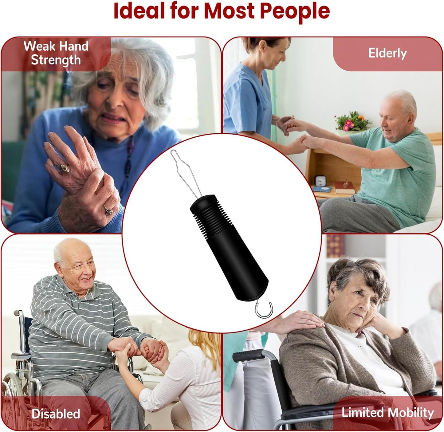 Button Hook & Zipper Pull Aid - Dressing Tool for Seniors & Limited Mobility