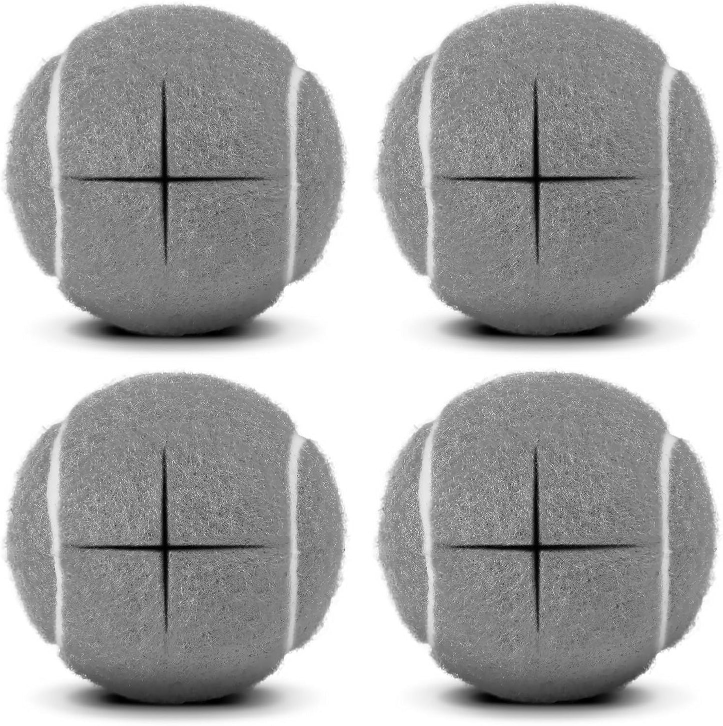 Precut Tennis Balls for Walkers 4-Pack - Silent Indoor Glide Balls Grey