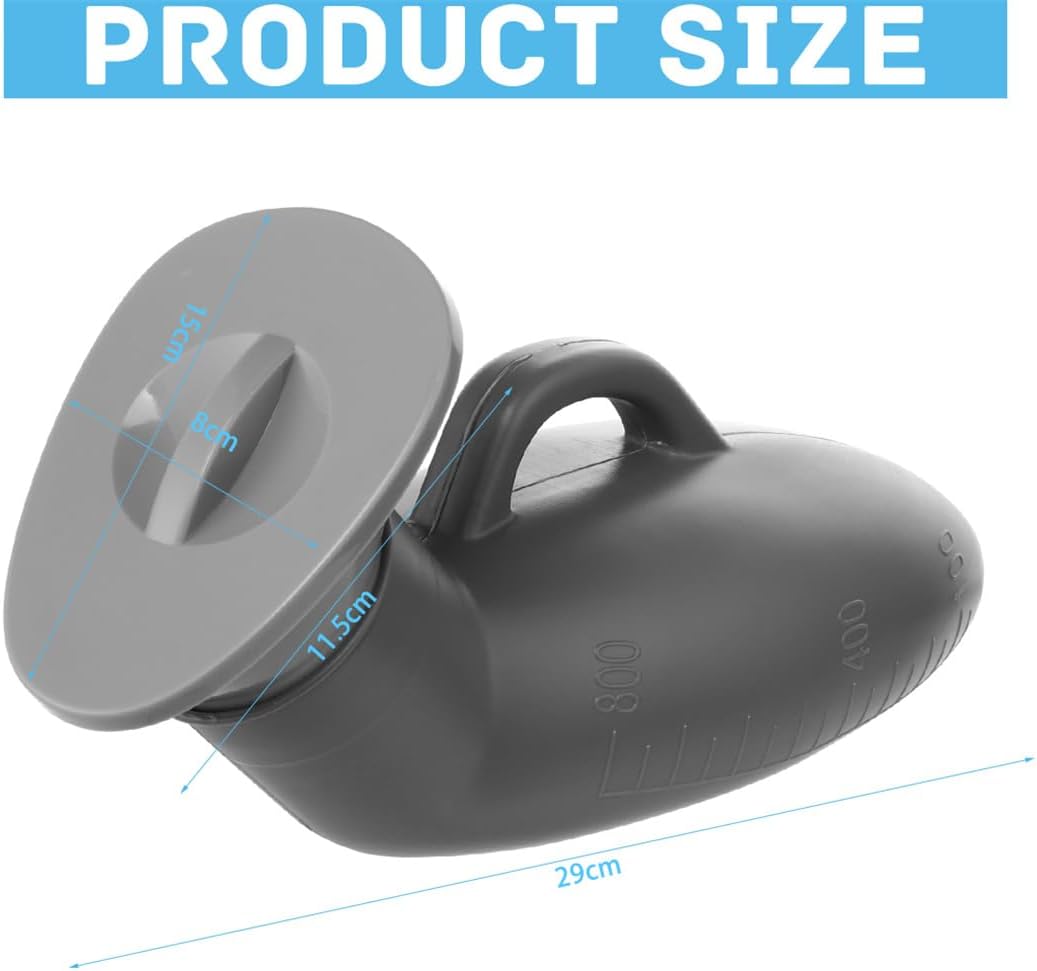 Male Urinal Bottle 800ml - Portable Pee Bottle with Spill-Proof Lid