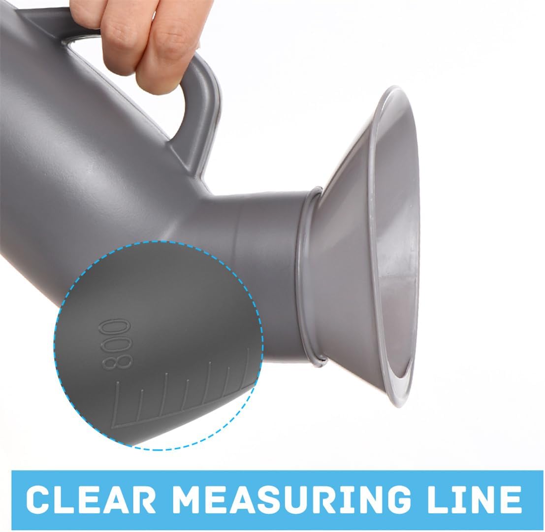 Male Urinal Bottle 800ml - Portable Pee Bottle with Spill-Proof Lid