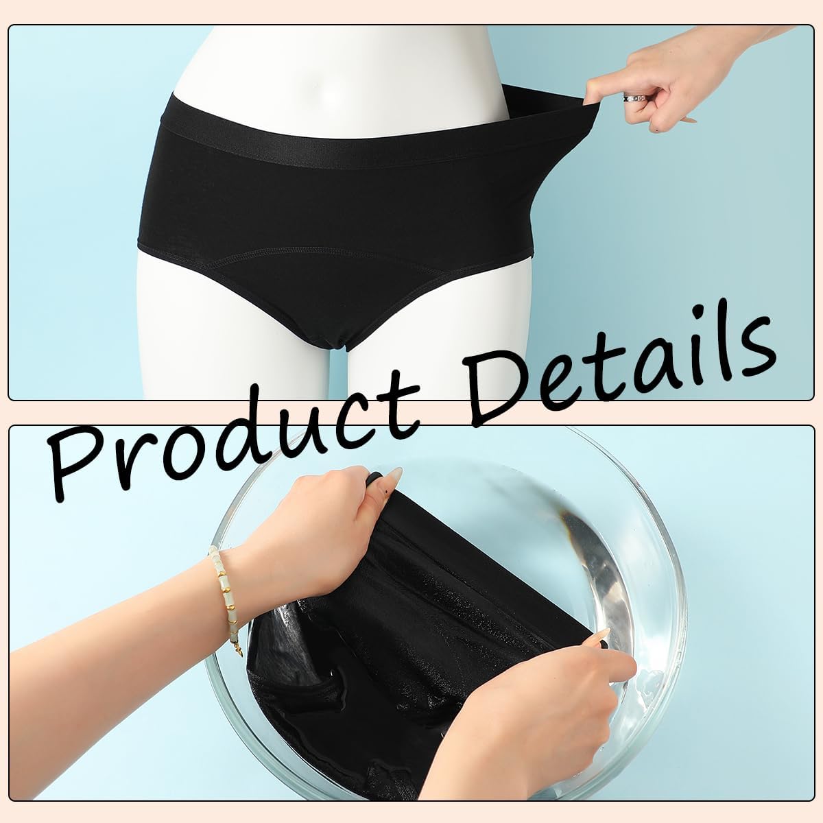 Women's High Waist Leakproof Period Panties 4-Pack - Cotton Breathable Knickers