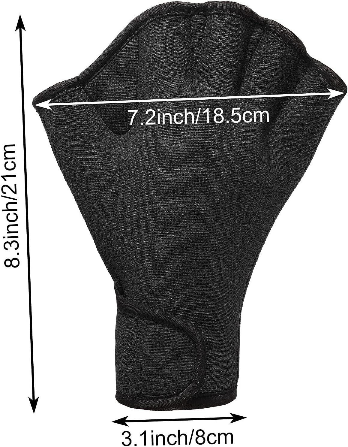 Neoprene Swimming Gloves 2-Pair - Webbed Water Resistance Training with Wrist Strap