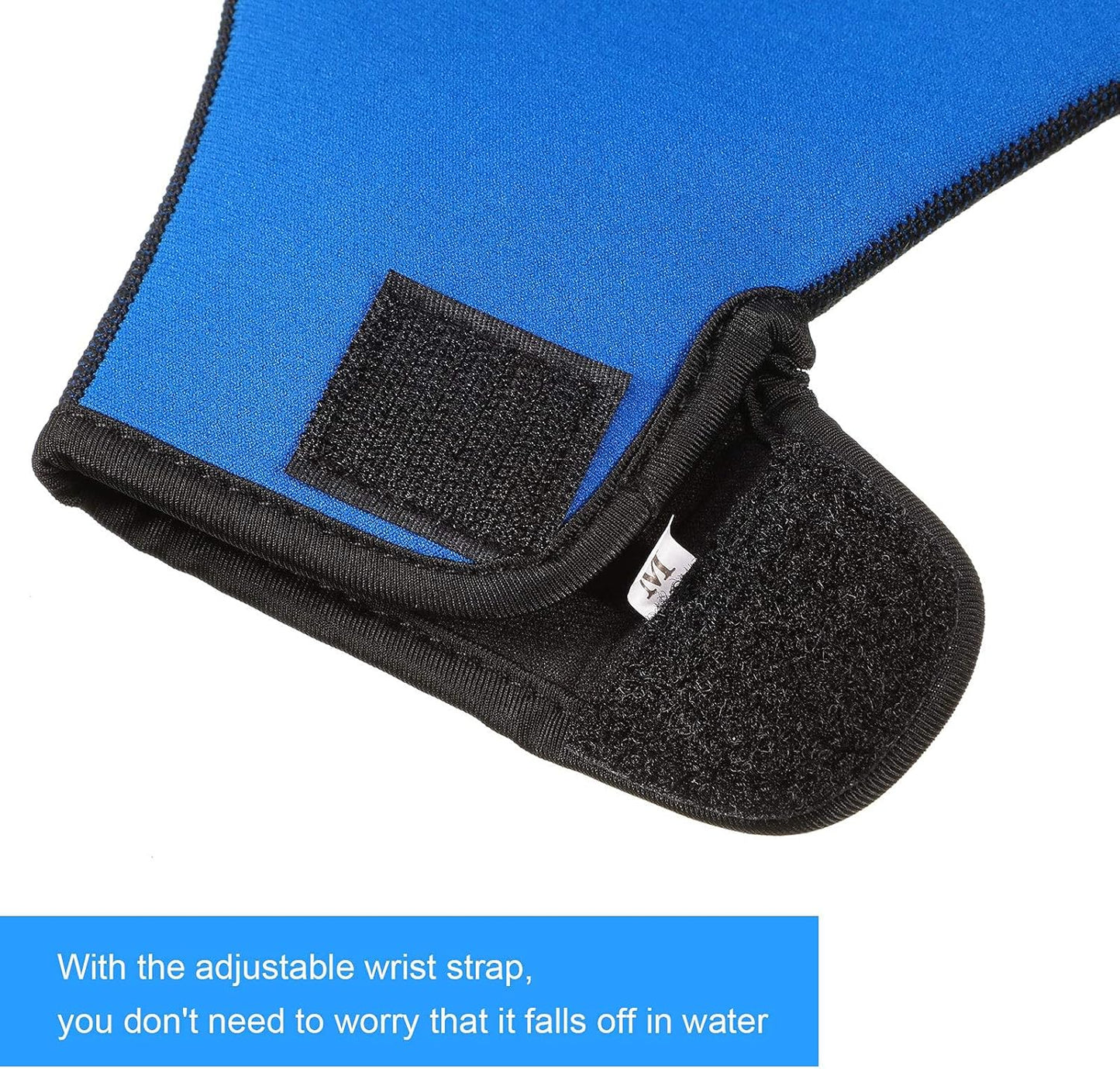 Neoprene Swimming Gloves 2-Pair - Webbed Water Resistance Training with Wrist Strap
