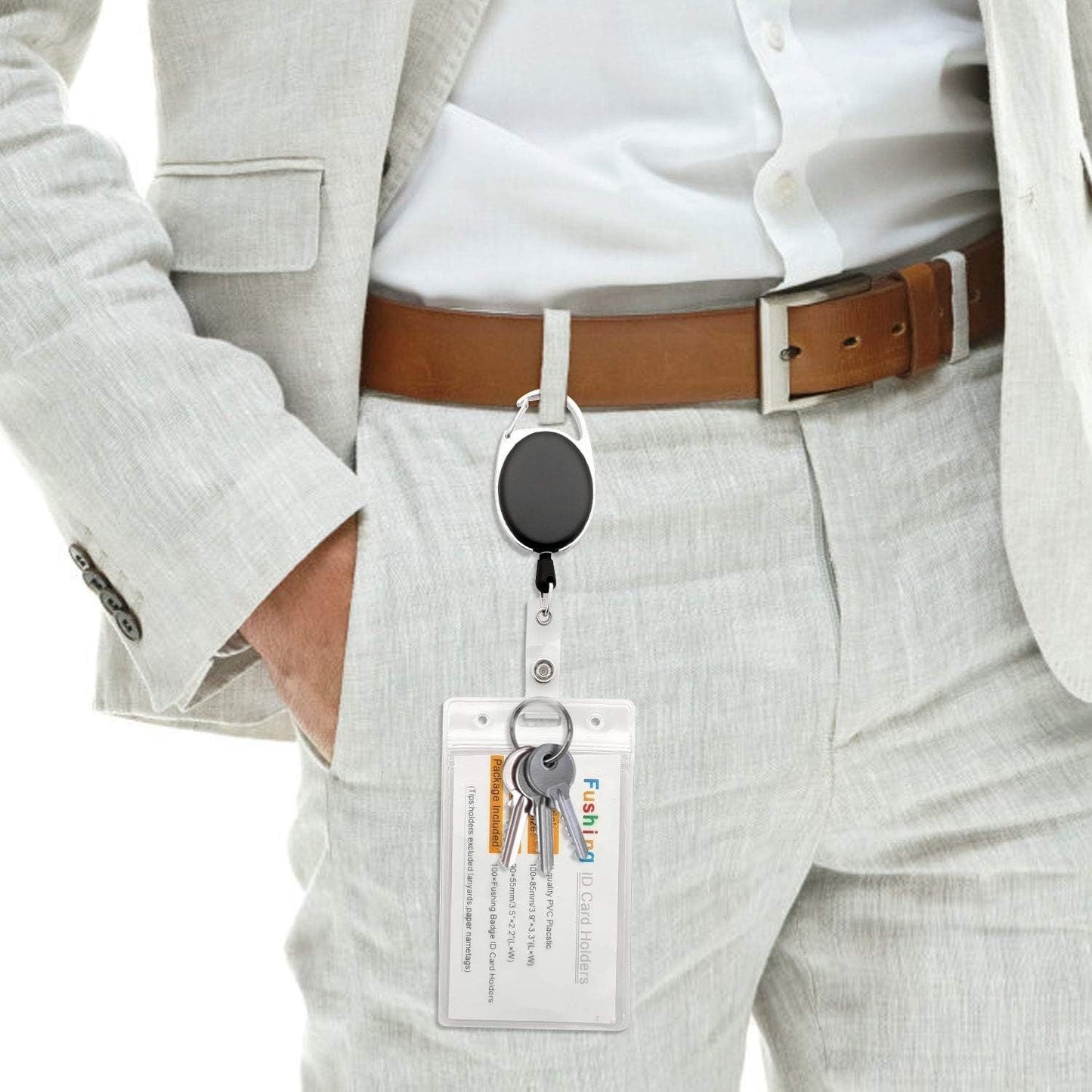 20Pcs Retractable ID Badge Holders ID Badge Reels with Clip Retractable Badge Holders or Oice Worker Doctor Nurse (Black)