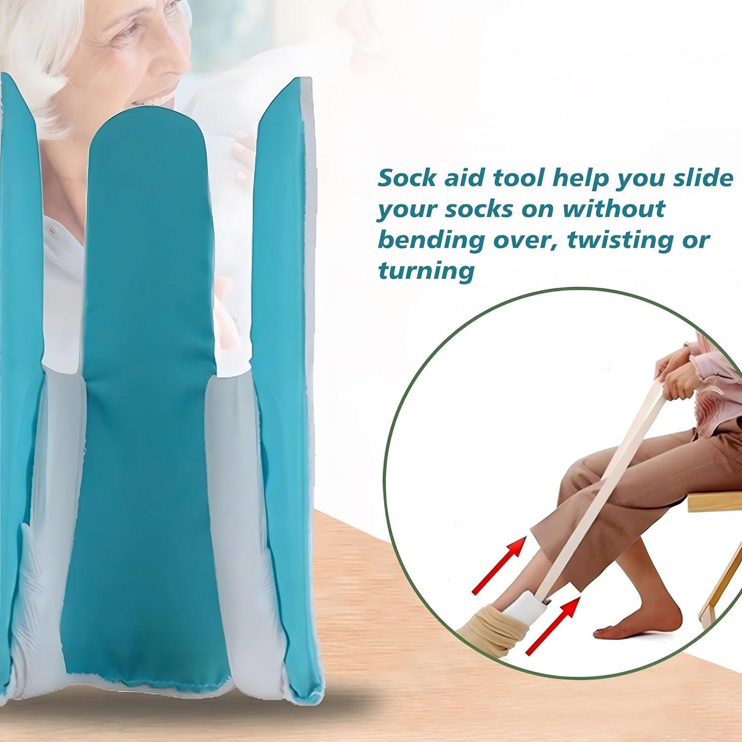 Sock Aid Device for Seniors & Pregnant Women - Easy On/Off Stocking Slider