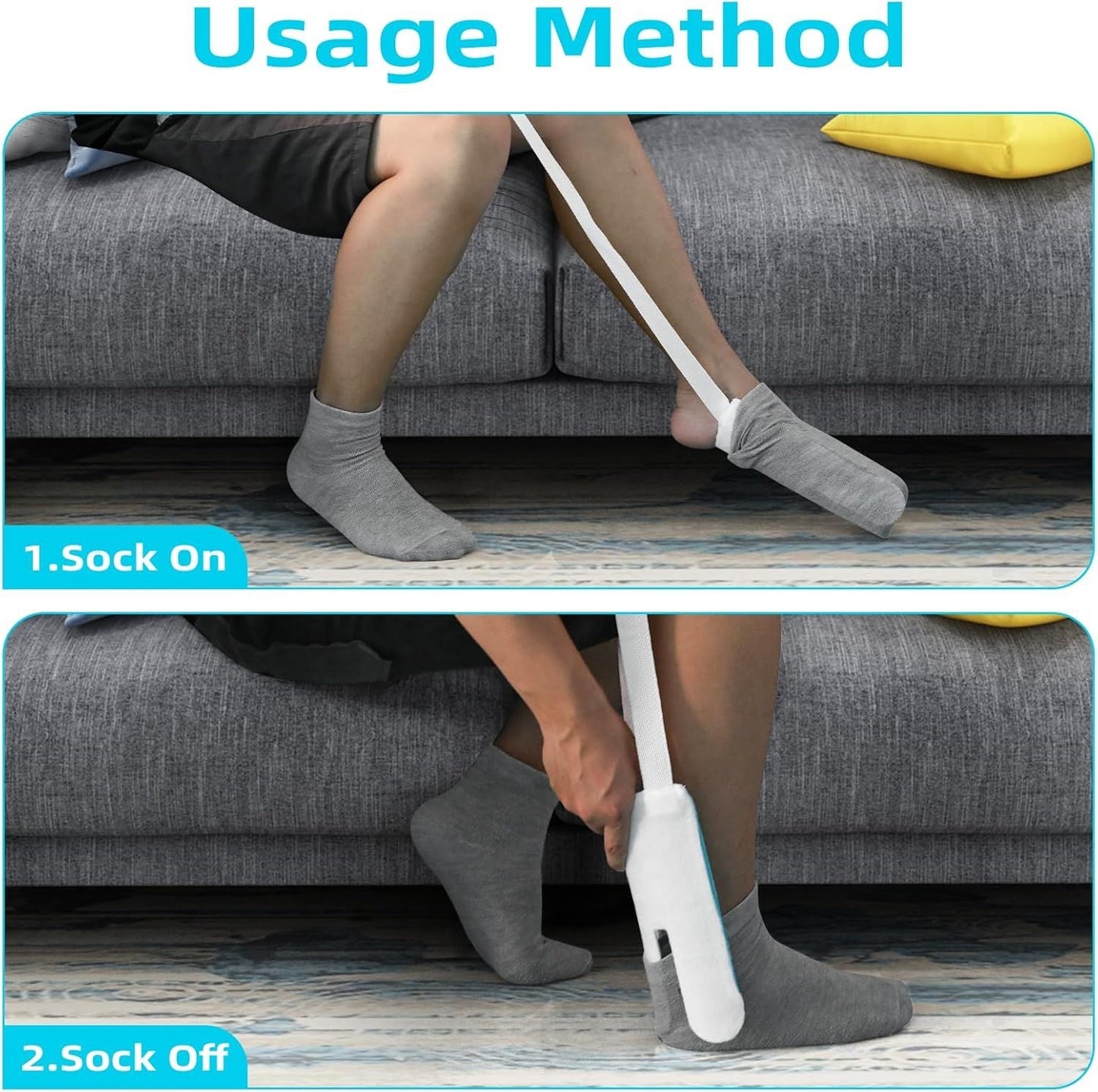 Sock Aid Device for Seniors & Pregnant Women - Easy On/Off Stocking Slider