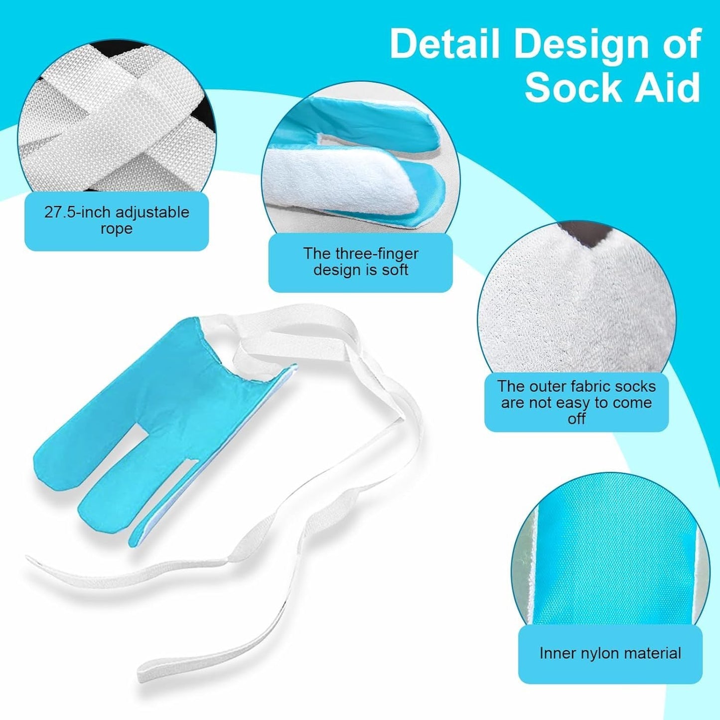 Sock Aid Device for Seniors & Pregnant Women - Easy On/Off Stocking Slider
