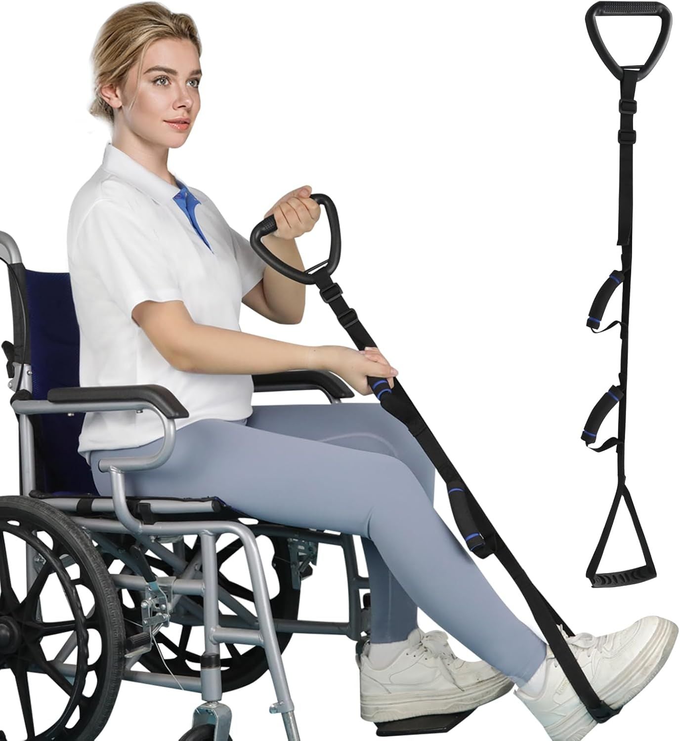 Long Rigid Leg Lifter Strap 25.5-56 - Mobility Aid for Bed Car & Wheelchair