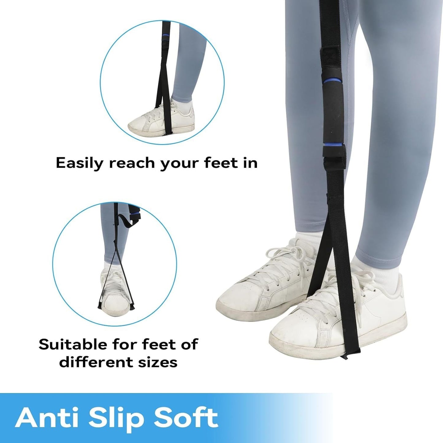 Long Rigid Leg Lifter Strap 25.5-56 - Mobility Aid for Bed Car & Wheelchair