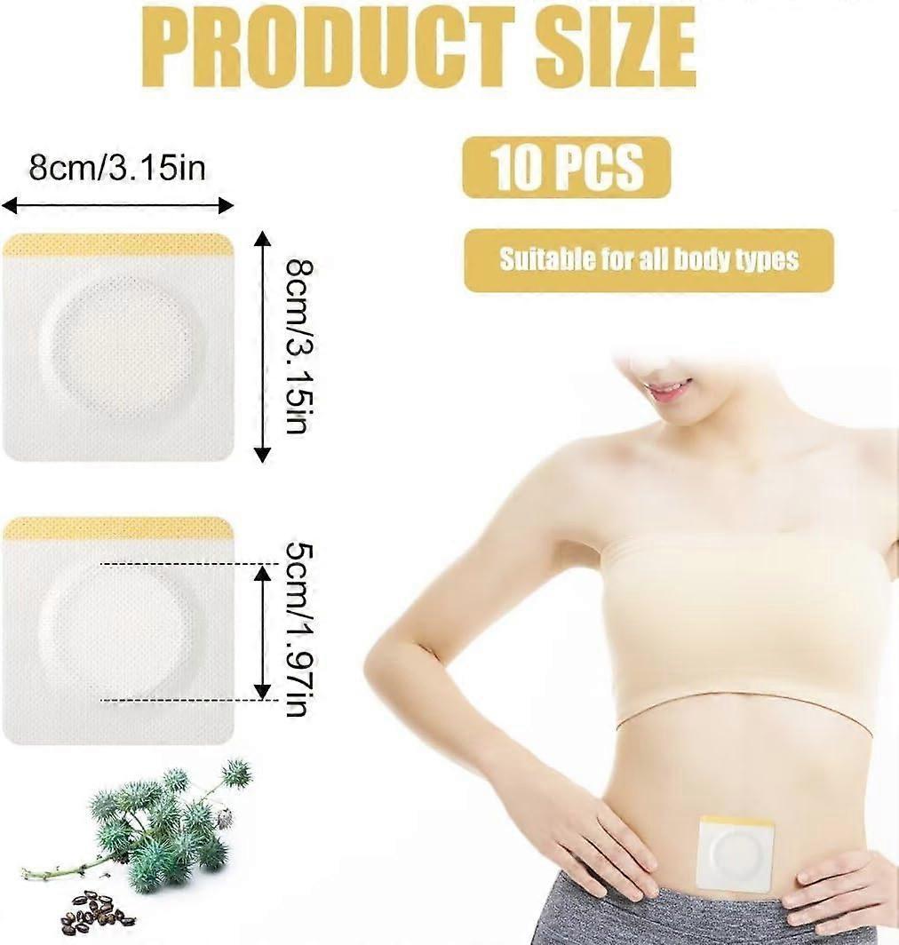 10pcs Castor Oil Wrap for Belly Button, Single-Used Castor Oil Patches Belly