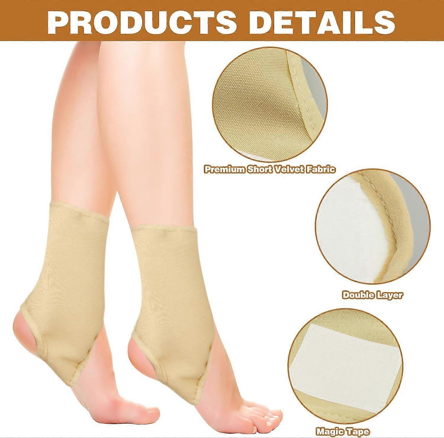 2-Pack Organic Castor Oil Foot Wrap - Reusable with Hook & Loop (Oil Not Included)
