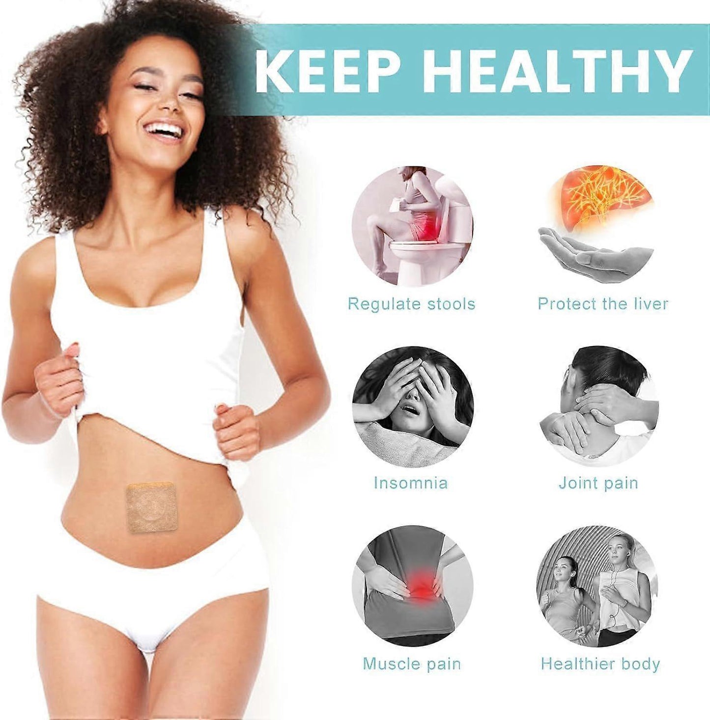 36Pcs Castor Oil Pack Wrap, Organic Cotton Castor Oil Patches for Belly Button