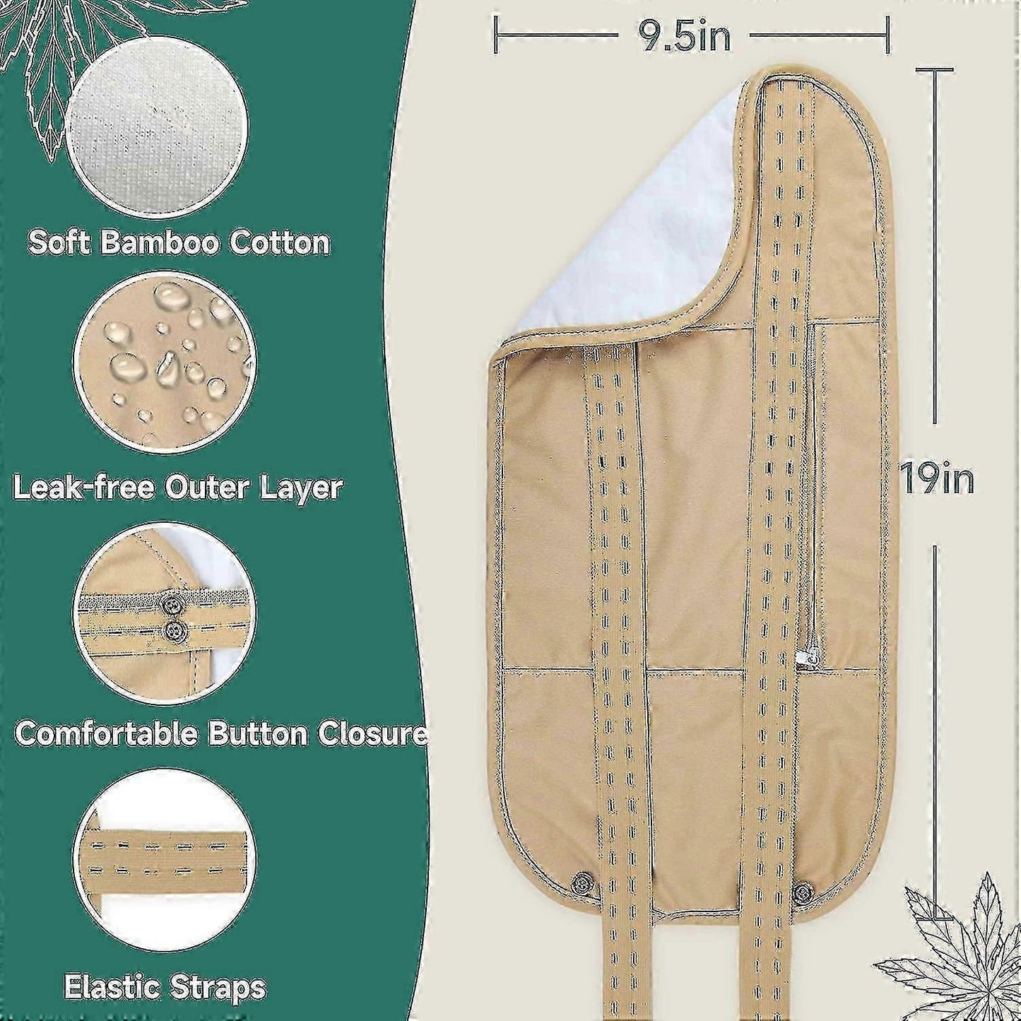 Reusable Organic Castor Oil Pack Cotton Compress Kit - Self Conditioning