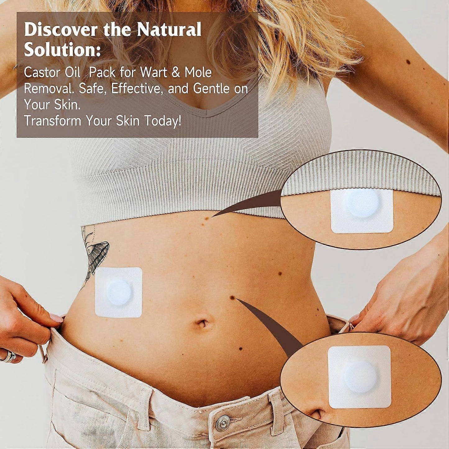 Self-Adhesive Organic Castor Oil Pack Wrap for Pimple Patches