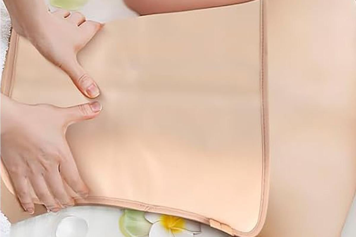 9Pcs Castor Oil Pack Kit Compress Reusable Wrap Belt Inflammation Toxin Remover Set -Nude