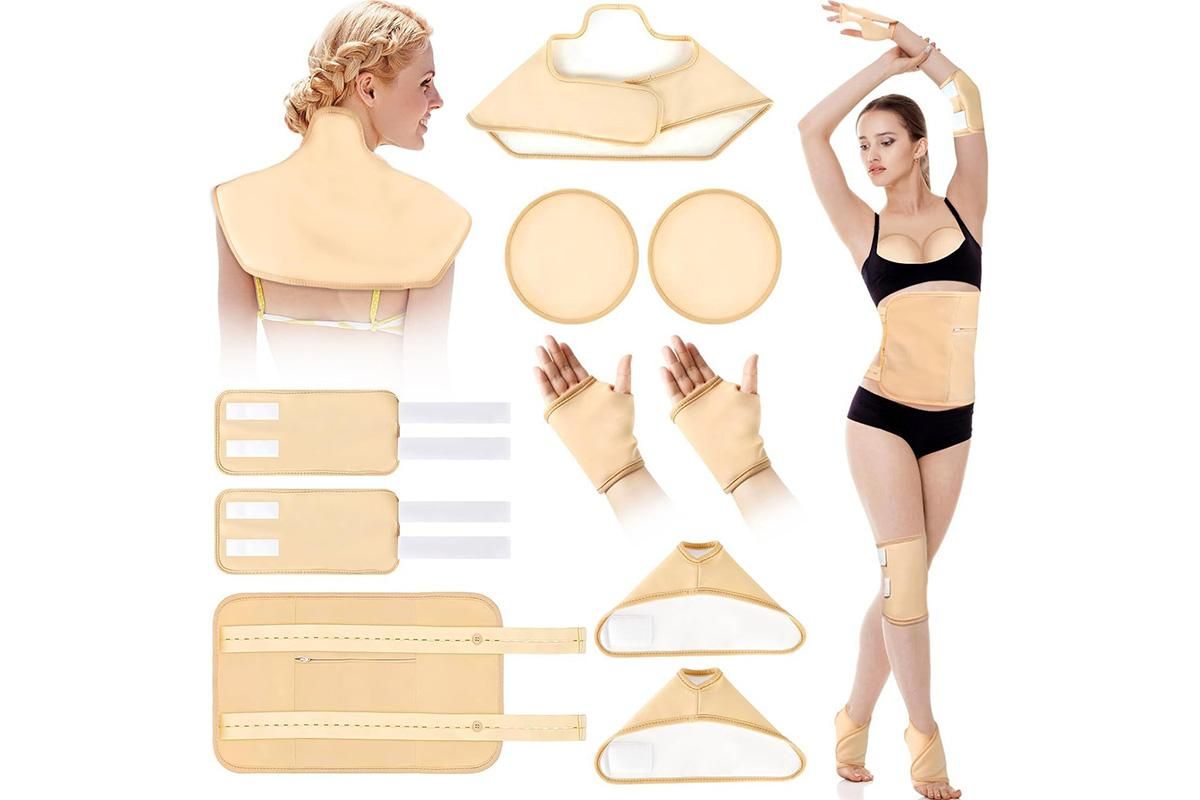 10PCS Reusable Castor Oil Wraps - Elastic Straps for Neck Shoulder Knee & Waist