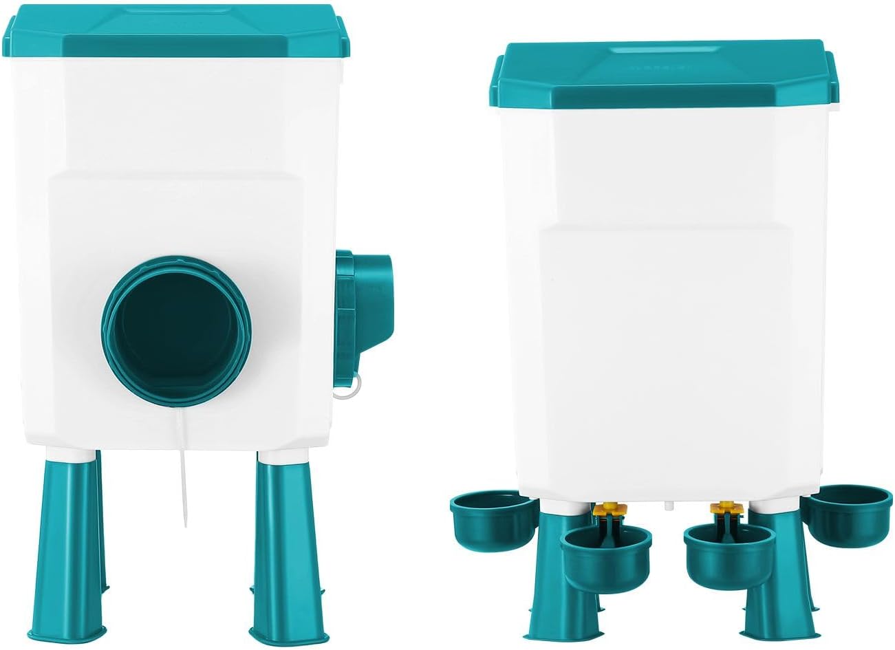 Automatic Chicken Feeder & Waterer Set - 8KG Food & 7L Water Blue