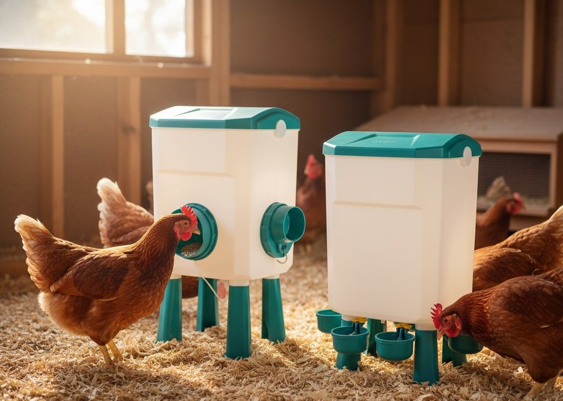 Automatic Chicken Feeder & Waterer Set - 8KG Food & 7L Water Blue