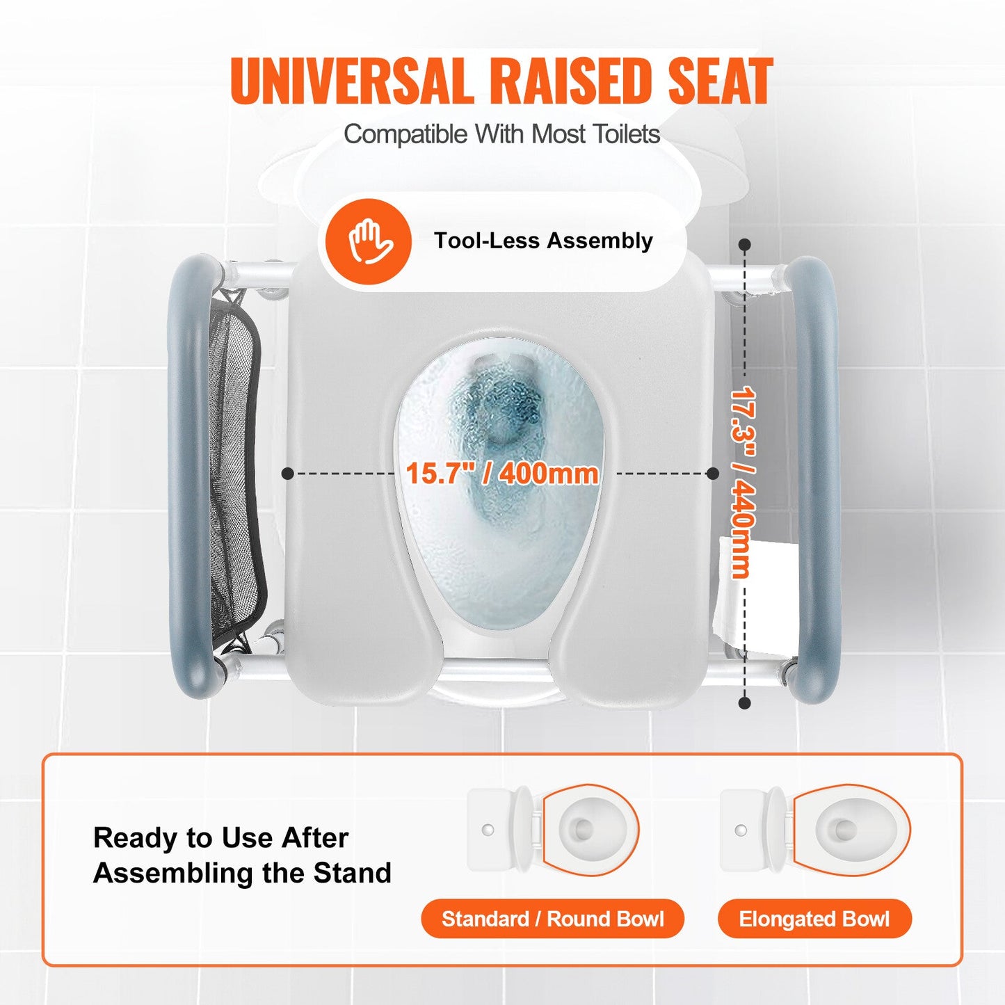 Adjustable Raised Toilet Seat with Cushion – Heavy Duty 150kg