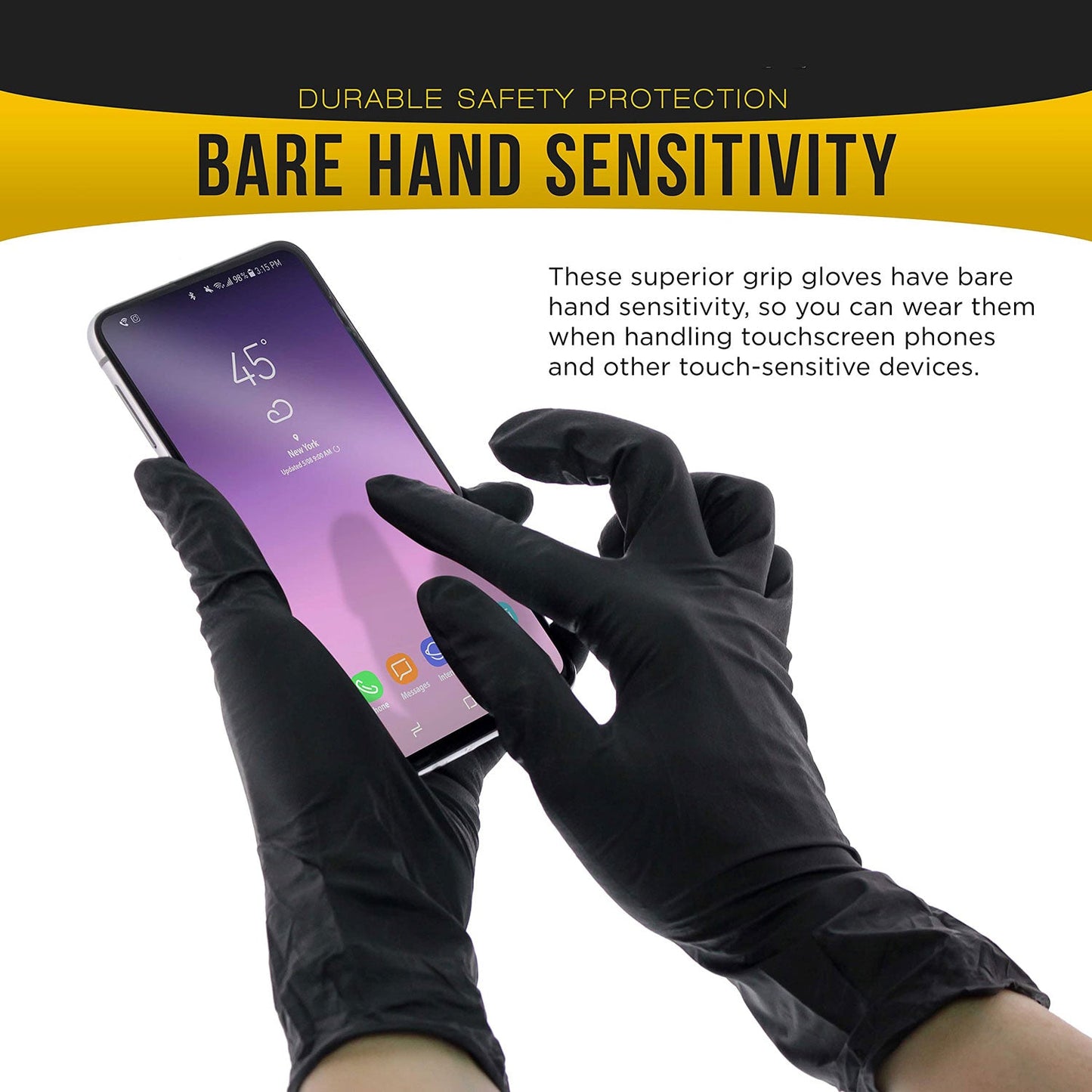 Heavy-Duty 6 Mil Nitrile Gloves - 100 Pack, Super Strong & Latex-Free for Industrial Use (Medium)