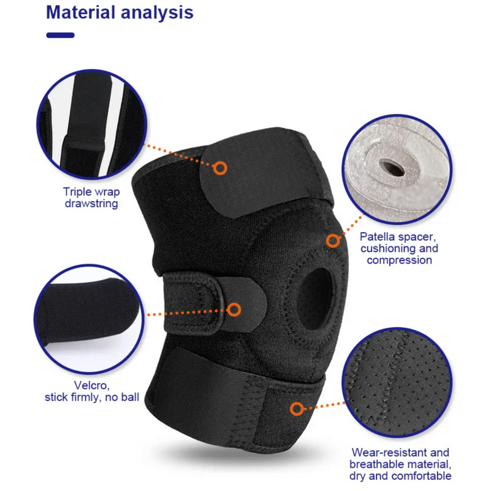 Premium Knee Brace Support for Arthritis & Injury Recovery - Open Patella Design with Adjustable Neoprene Comfort