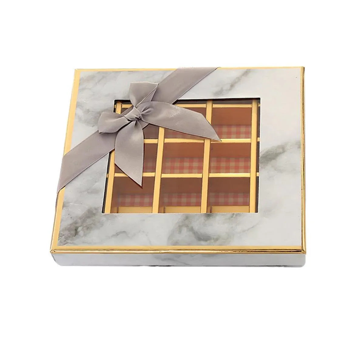Valentine's Day Chocolate Box 12-Grid - Gift Display Window Gray 25-Pack