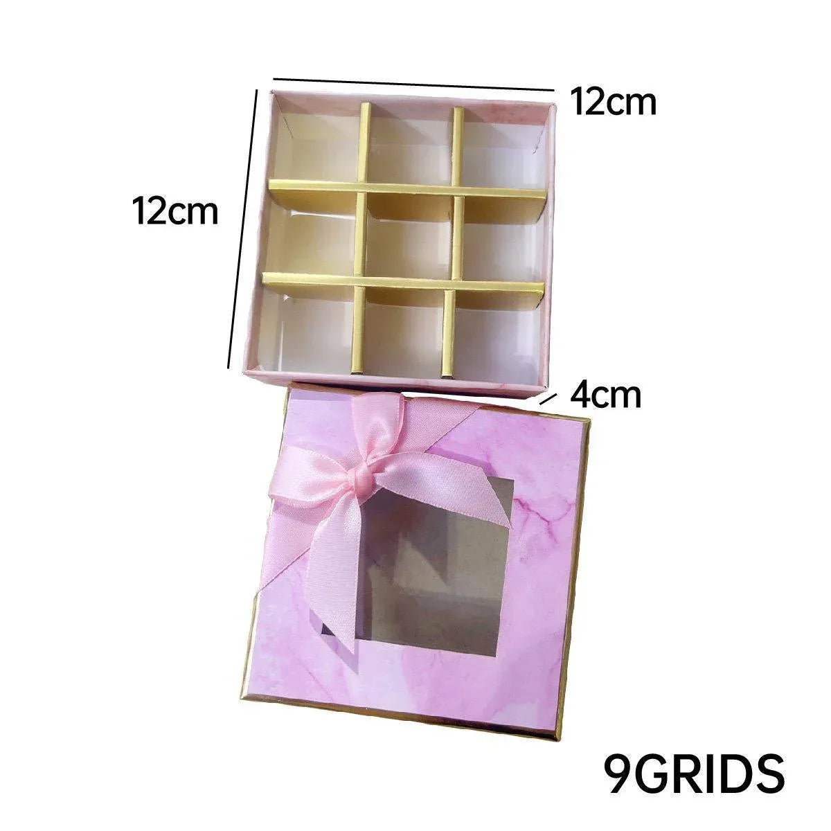 Valentine's Day Chocolate Box 12-Grid - Gift Display Window Gray 25-Pack