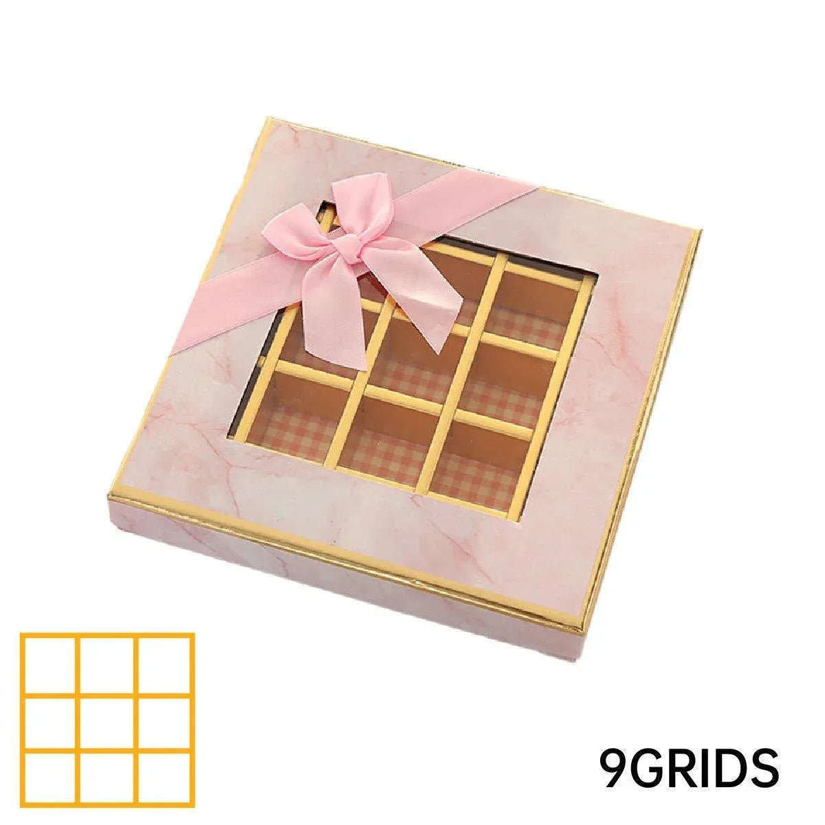 Valentine's Day Chocolate Box 12-Grid - Gift Display Window Gray 25-Pack