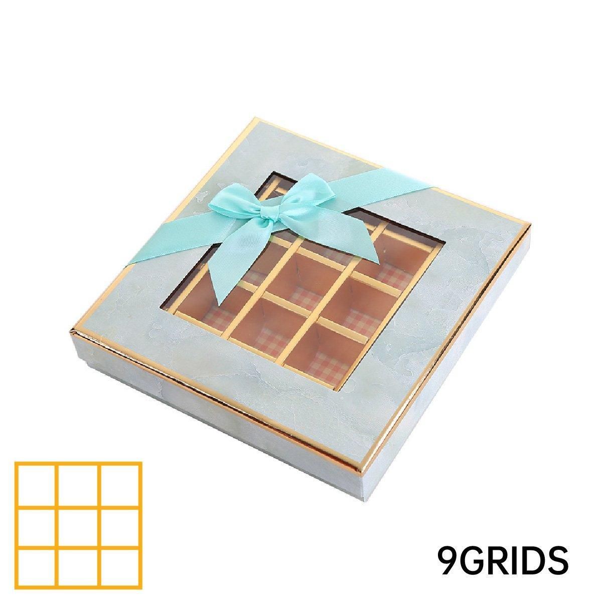 Valentine's Day Chocolate Box 12-Grid - Gift Display Window Gray 25-Pack