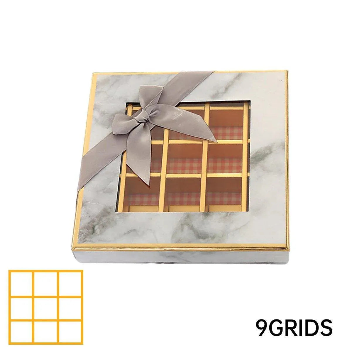 Valentine's Day Chocolate Box 12-Grid - Gift Display Window Gray 25-Pack