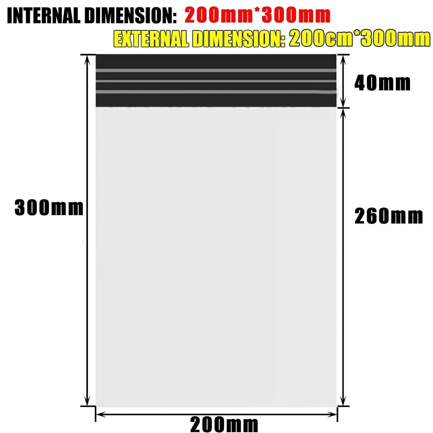 Poly Mailer Bags Mailing Satchel Plastic Courier Self Sealing Packing - 25*35cm *100 PCS