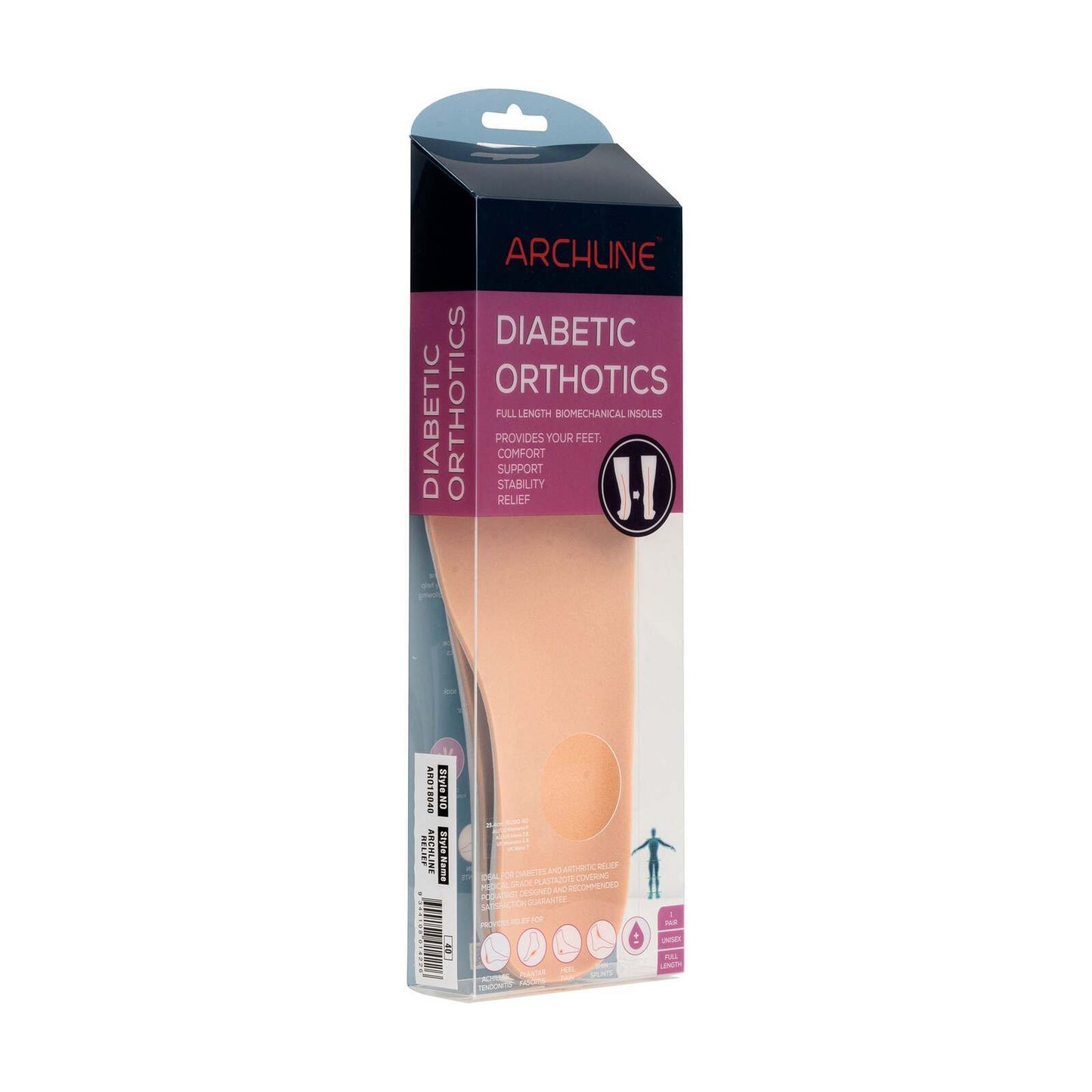 ARCHLINE Insoles Orthotics Full Length Arch Support Diabetics Plantar Fasciitis  - EUR 44