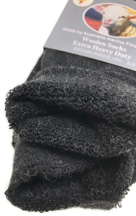 6 Pairs Merino Wool Blend Woolen Work Socks Hiking Heavy Duty Warm Thermal Bulk - Navy - 11-14