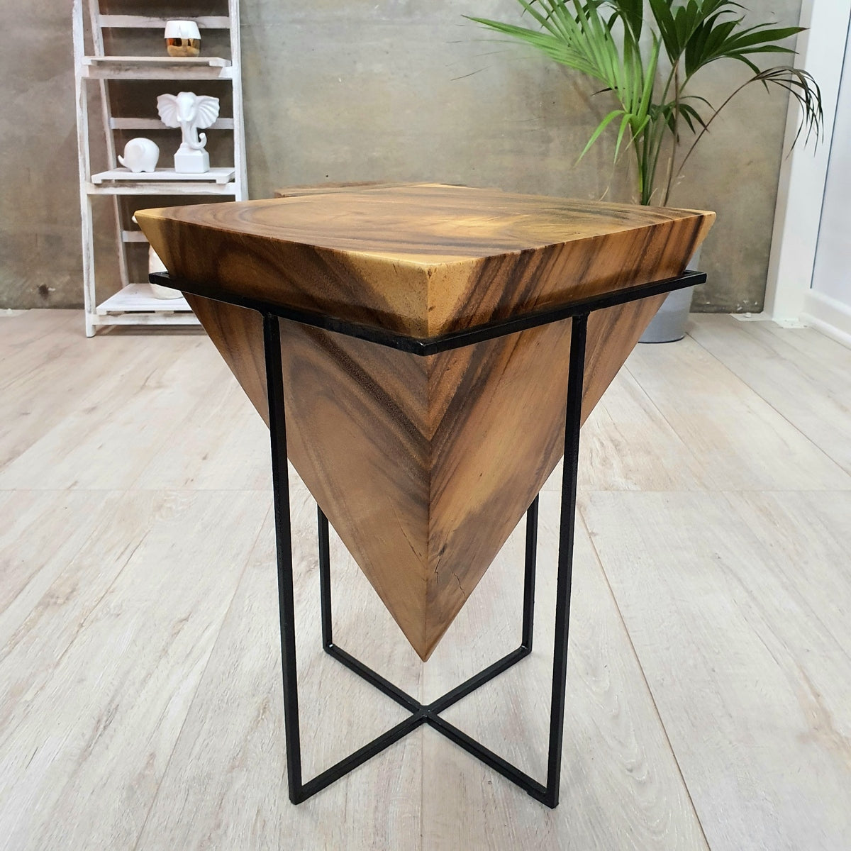 Handmade Timber Side Table / Pyramid Corner Stool / Plant Stand