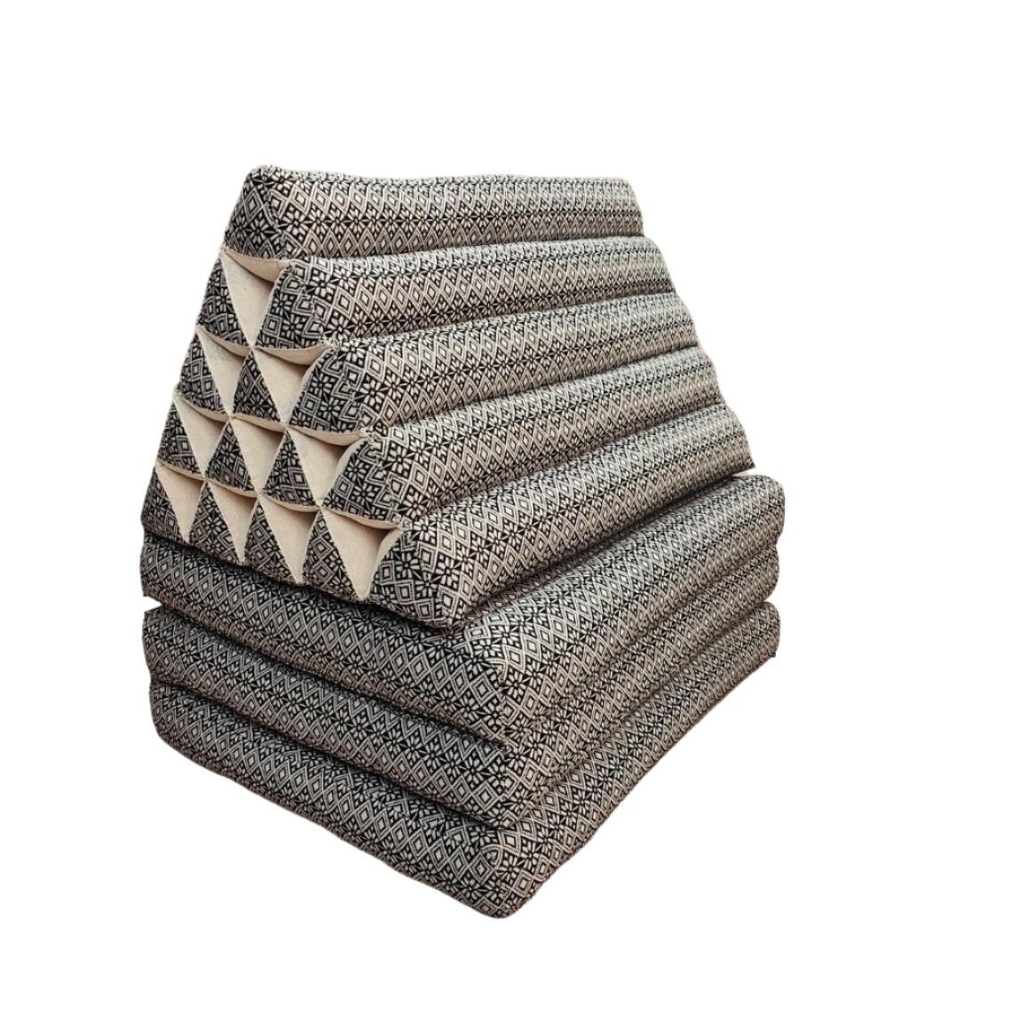Jumbo Thai Triangle Pillow 3‑Fold – Handmade Kapok Daybed Cushion | Fold-Out Floor Mattress