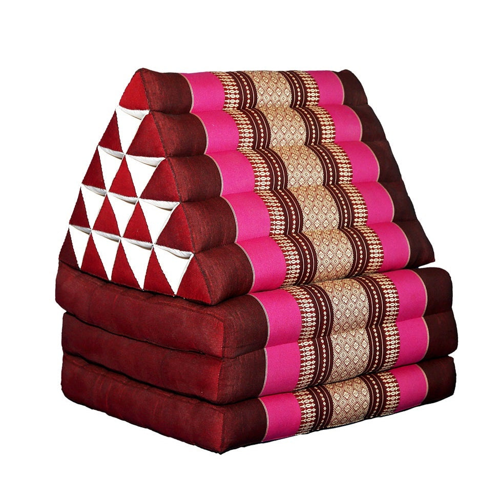 Jumbo Thai Triangle Pillow 3‑Fold – Handmade Kapok Daybed Cushion | Fold-Out Floor Mattress
