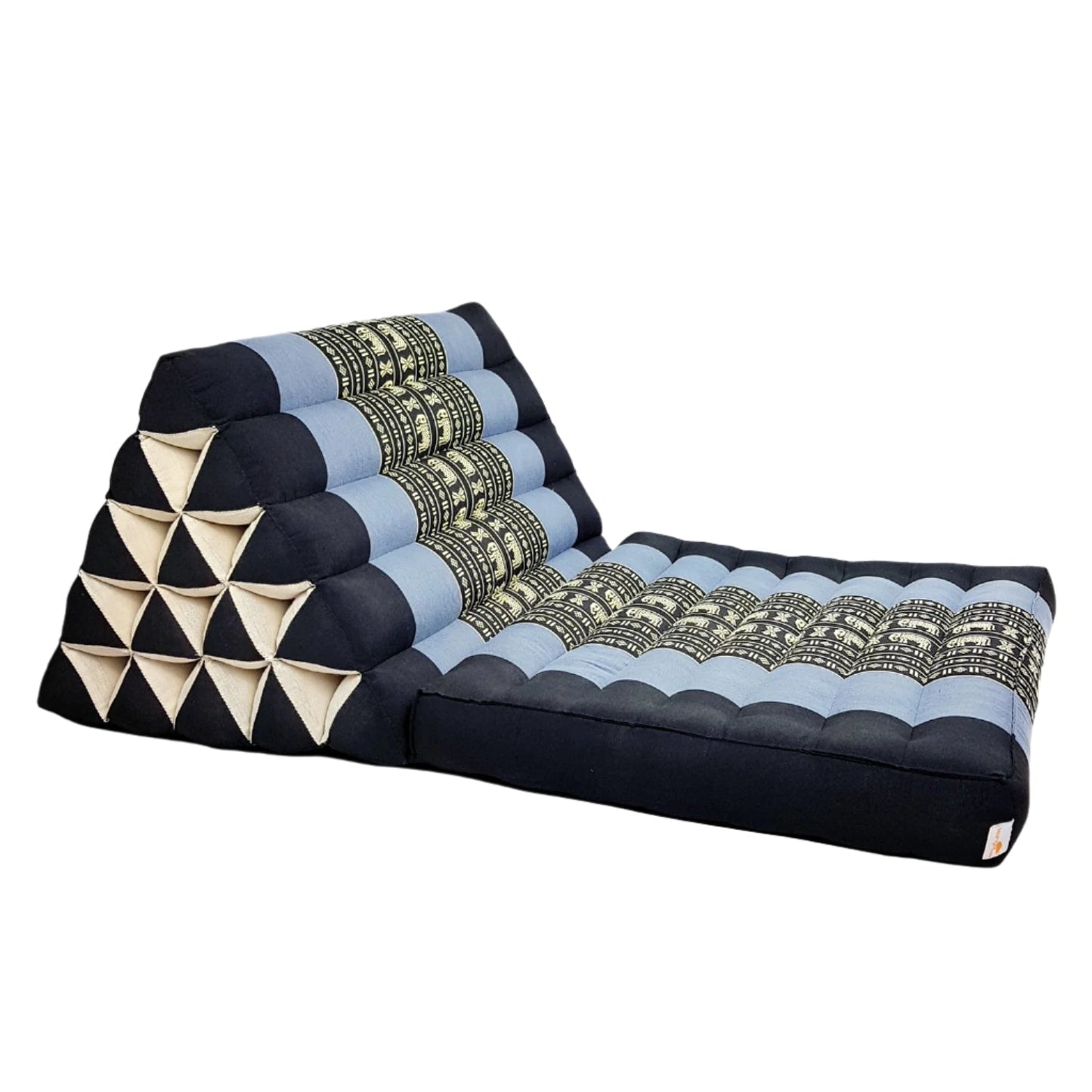 Jumbo 1-Fold Thai Triangle Pillow Mat – Handmade Kapok Floor Cushion and Portable Day Bed