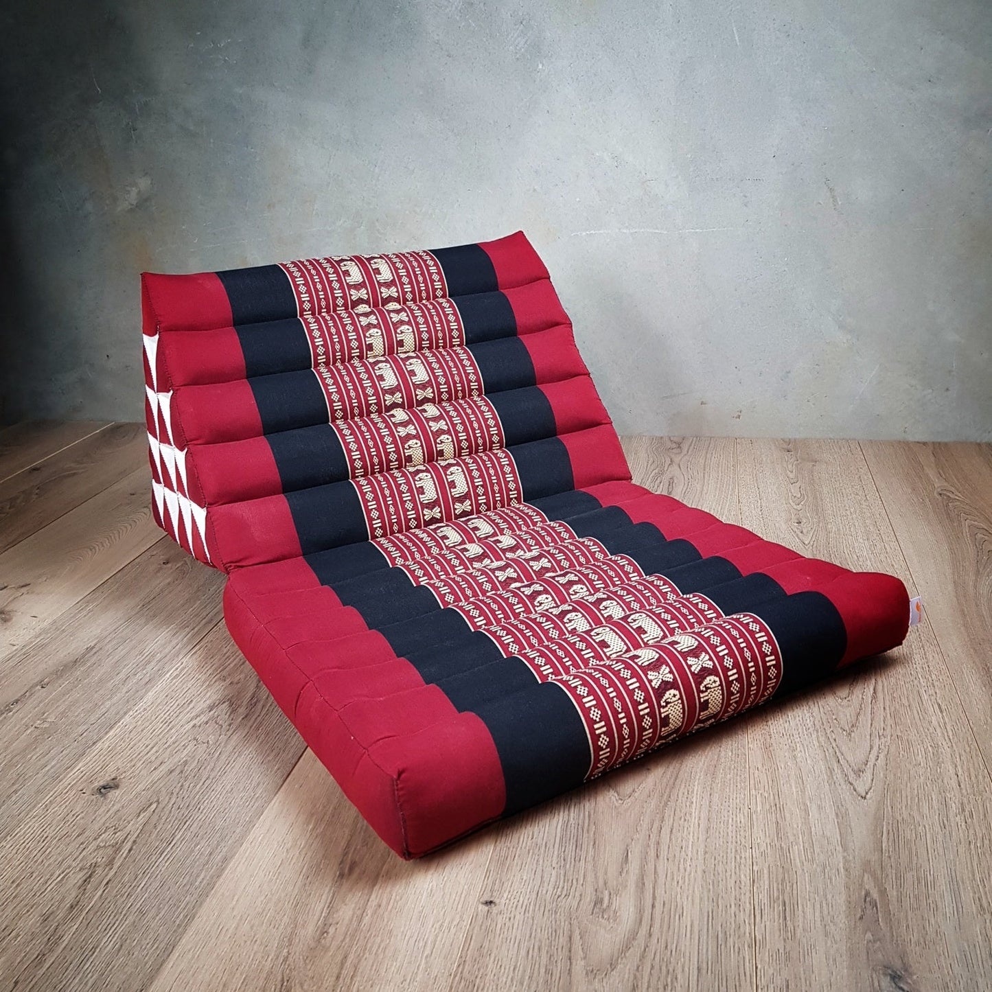 Jumbo 1-Fold Thai Triangle Pillow Mat – Handmade Kapok Floor Cushion and Portable Day Bed