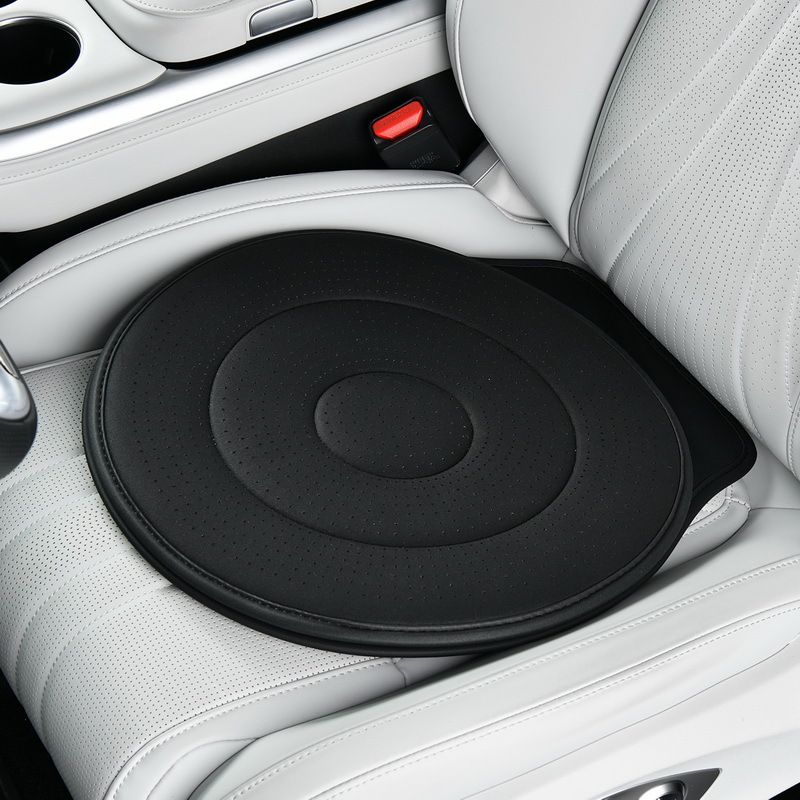 Black 360 Rotating Car Seat Cushion 53cm - Swivel Mobility Aid for Seniors