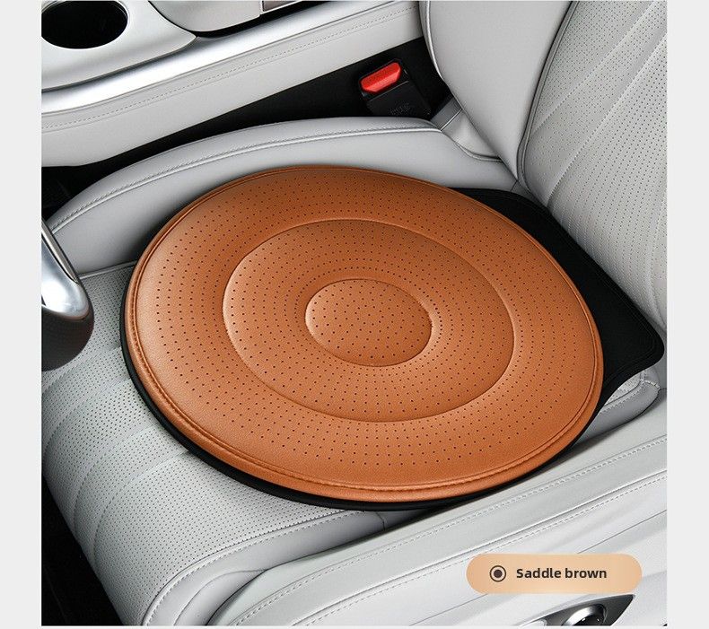 Saddle Brown 360 Rotating Car Seat Cushion 53cm - Swivel Mobility Aid for Seniors