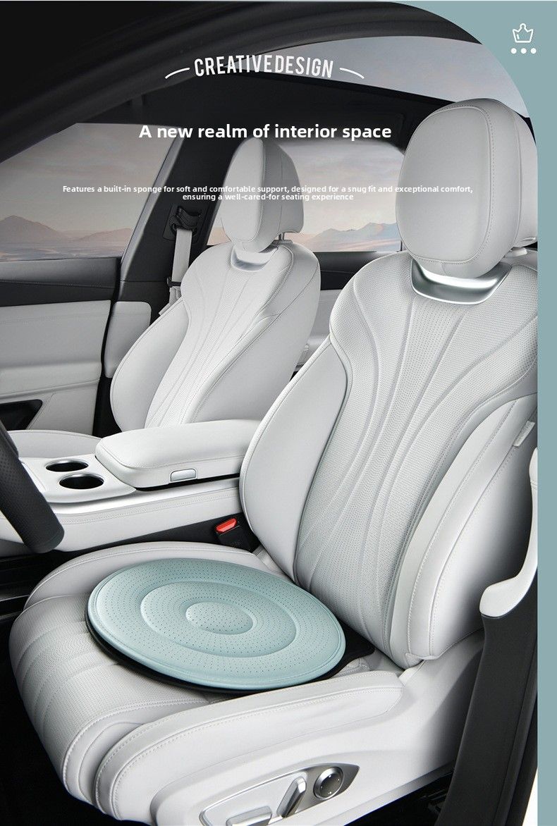 Saddle Brown 360 Rotating Car Seat Cushion 53cm - Swivel Mobility Aid for Seniors