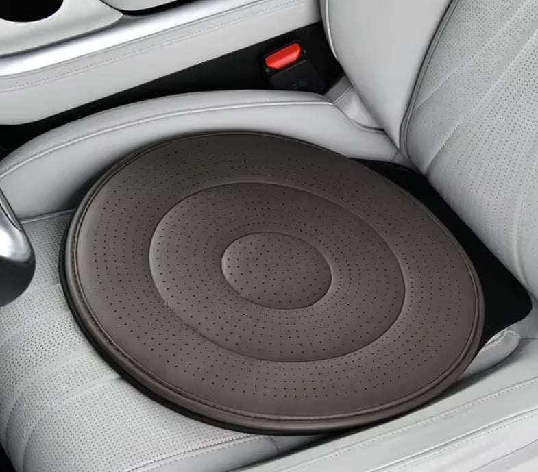 Coffee 360 Rotating Car Seat Cushion 53cm - Swivel Mobility Aid for Seniors