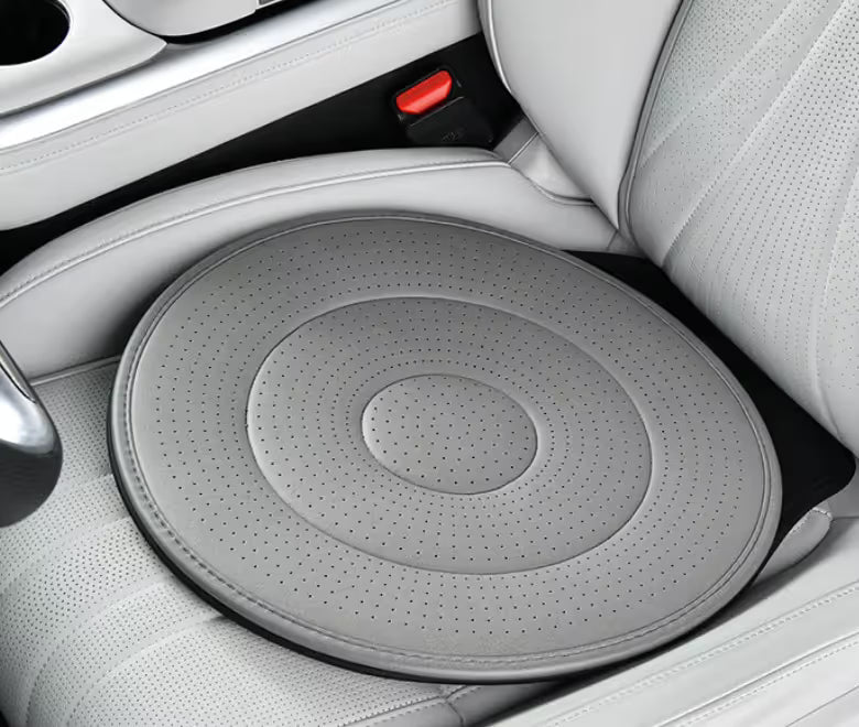 Gray 360 Rotating Car Seat Cushion 53cm - Swivel Mobility Aid for Seniors