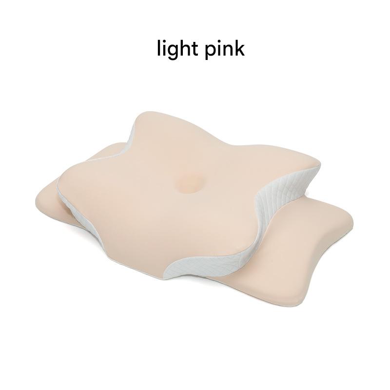 Light Pink Butterfly Memory Foam Pillow - Cervical Neck Support Orthopedic