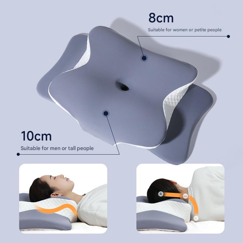 Light Pink Butterfly Memory Foam Pillow - Cervical Neck Support Orthopedic