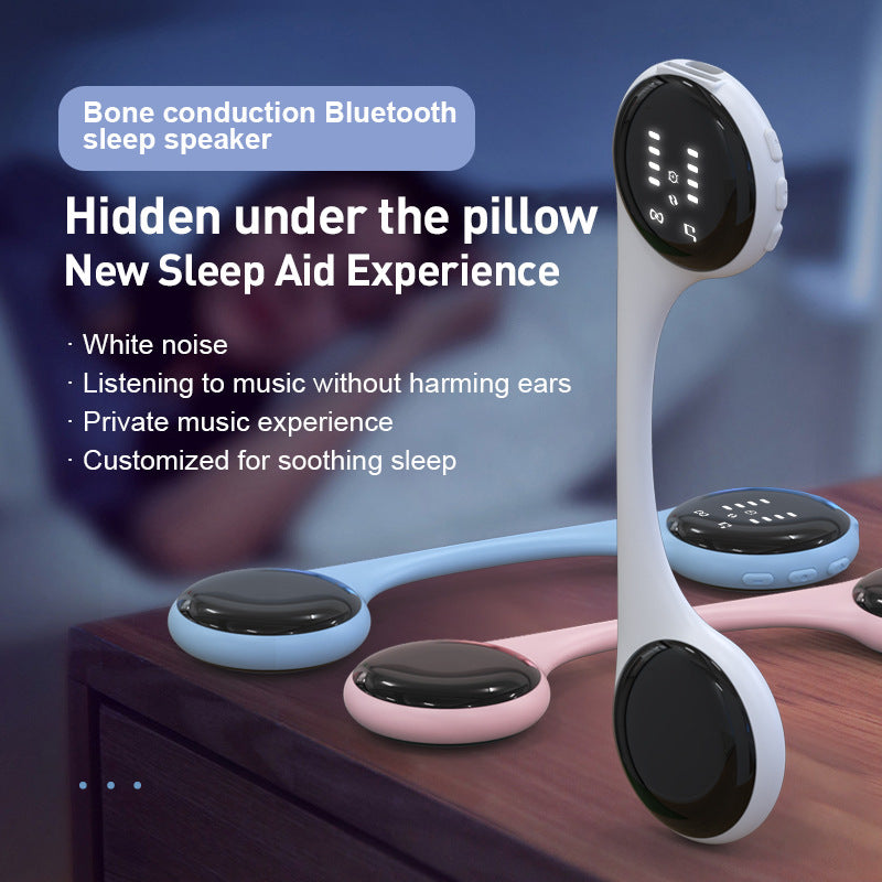 Under-Pillow Bone Conduction Sleep Speaker - Bluetooth 5.4 White Noise (Pink)