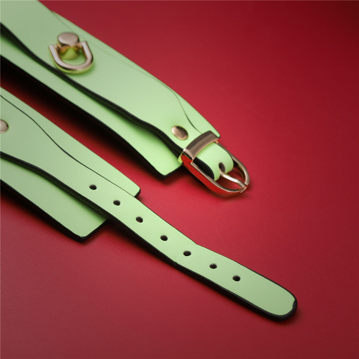 PU Leather Bondage Cuff - Wrist/Ankle Restraint Luminous Pink Handcuffs