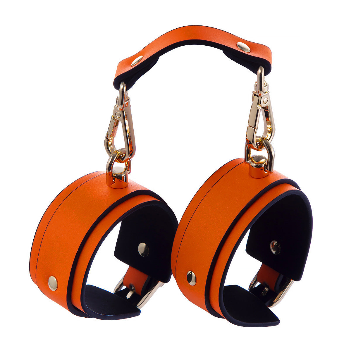 PU Leather Bondage Cuff - Wrist/Ankle Restraint Luminous Orange Handcuffs