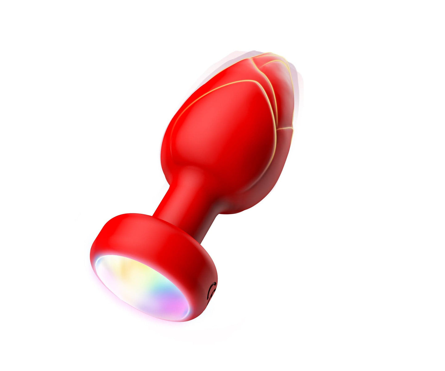 Red LED Vibrating Anal Plug with Remote - 10 Speeds 7 Light Modes Waterproof